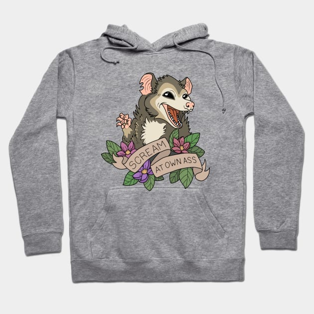 Possum - Scream at own ass Hoodie by valentinahramov